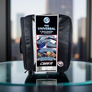 NEW Case-it The Universal 2-inch 3-Ring Zipper Binder Holds 13" Laptop w/Strap